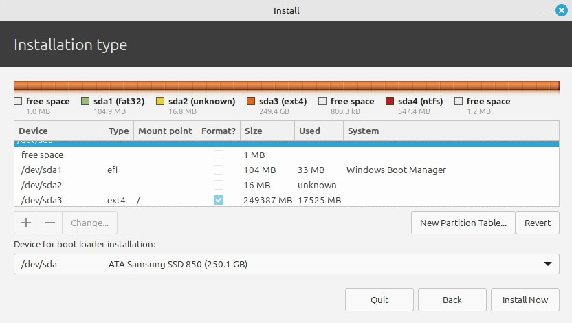 Linux partition setup